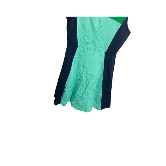 Women’s Express Blue Green Colorblock Dress S Sleeveless Fit & Flare Cotton - Picture 5 of 8